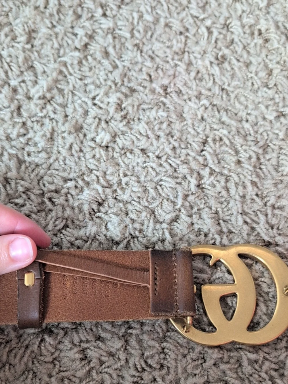 Gucci Brown Leather Double G Logo Belt